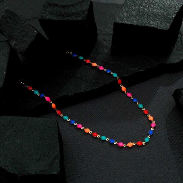 Chocker Dourada Colorida com Extensor - Imagem 3