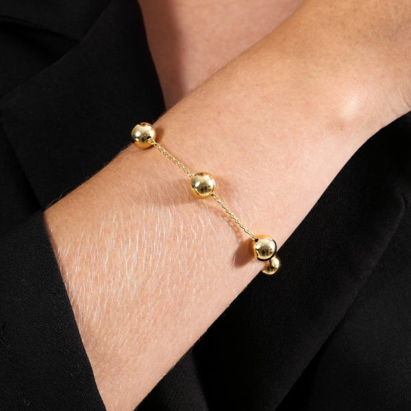 Pulseira Dourada de Bolas Grandes - Imagem 2