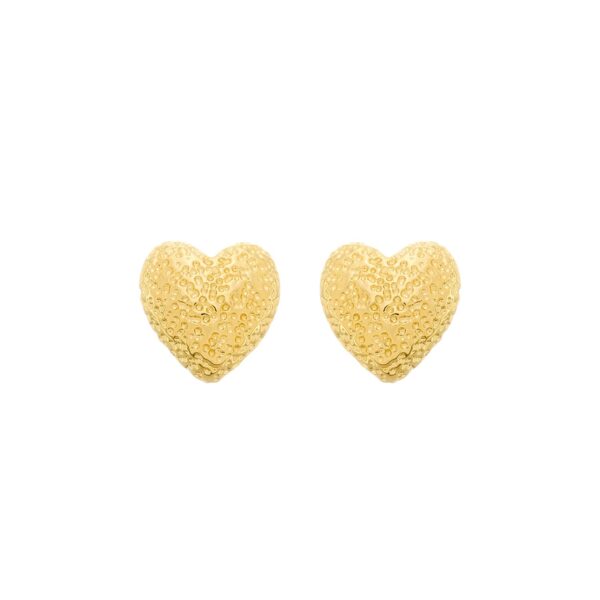 Brinco Dourado de Coração Irregular