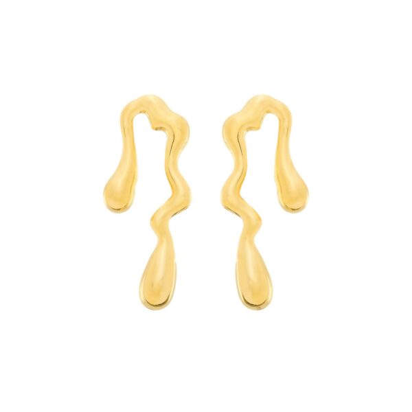 Brinco Dourado Orgânico de Gota